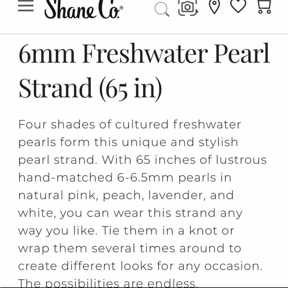 Shane Co multicolored, endless strand of pearls - Picture 5 of 5